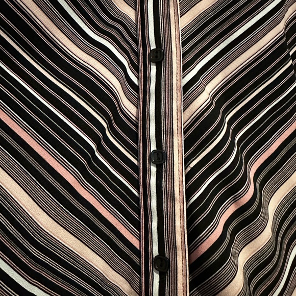 Worthington Pink Black Stripe Long Sleeve Top - Picture 8 of 11